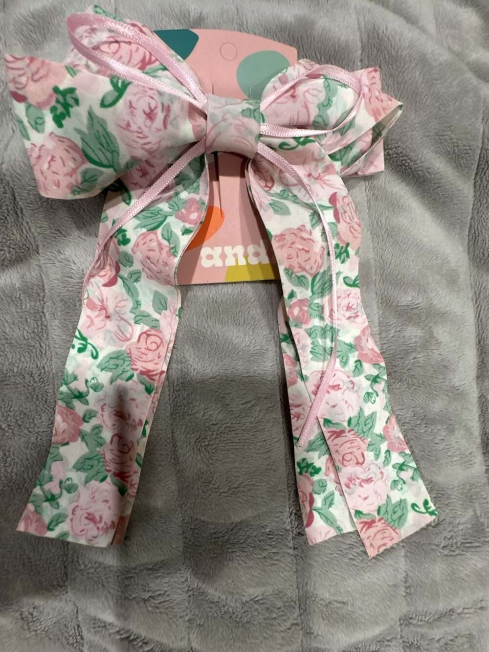 Shop Andi Floral Rose Print Hair Bow Clip